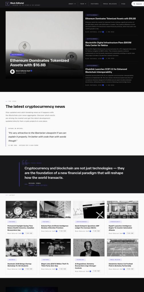 Block Editorial — homepage