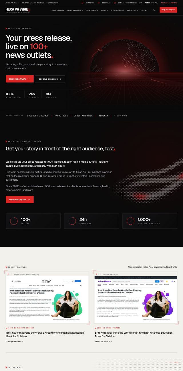 Hexa PR Wire — homepage